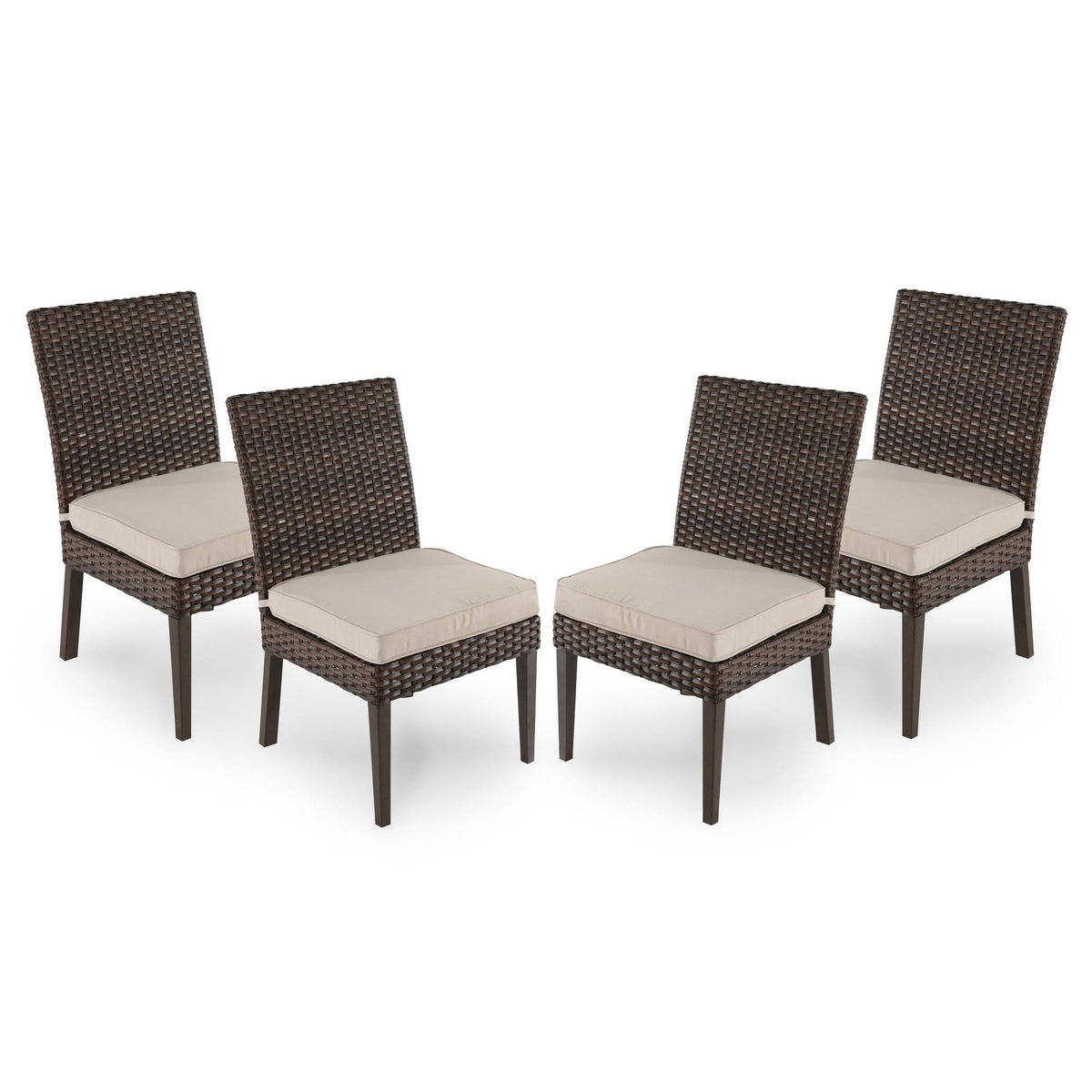 4pk Tan Wicker Patio Dining Chair F873510