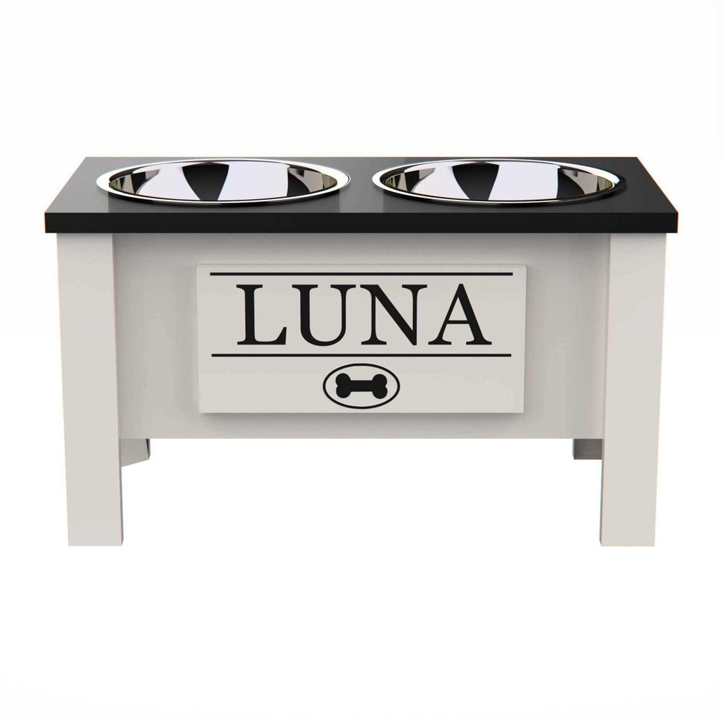 Personalized Elevated Dog Bowl Stand with Internal Storage C8796