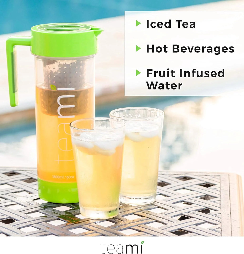 Green 60 Ounces Tea Pitcher With Lid I576