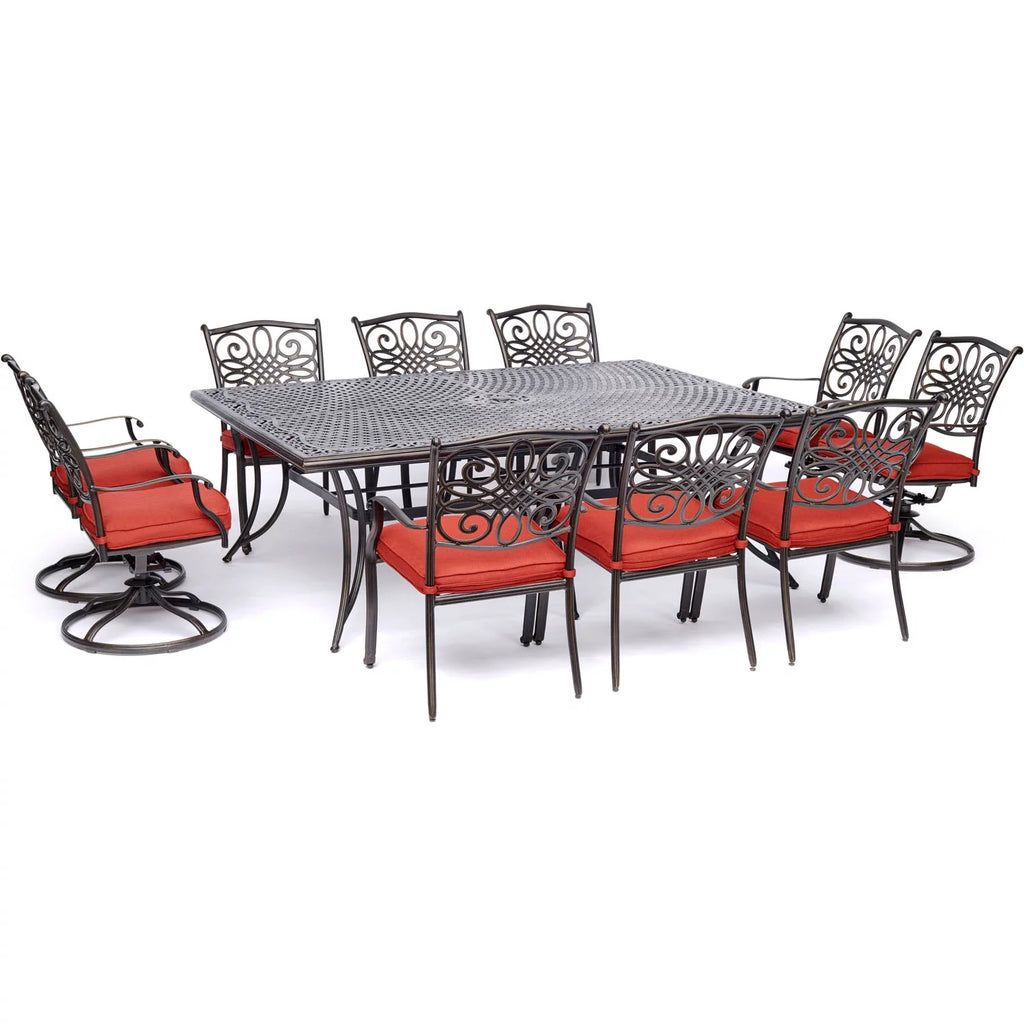 11-Piece Outdoor Dining Set with Cast-Top Table and Chairs I55500