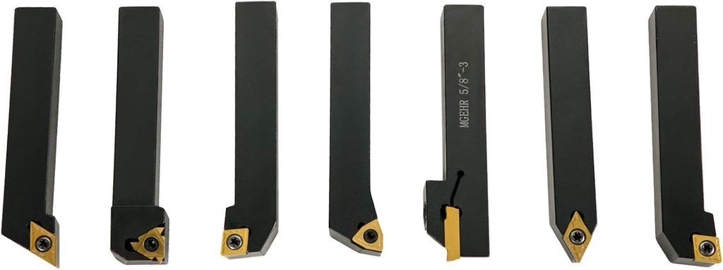 7 Pcs Carbide Lathe Turning Tool Set with Portable Case T449061