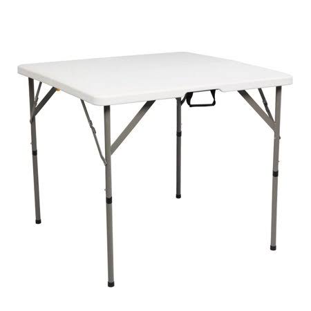 White 34 inch Plastic Square Table W80168