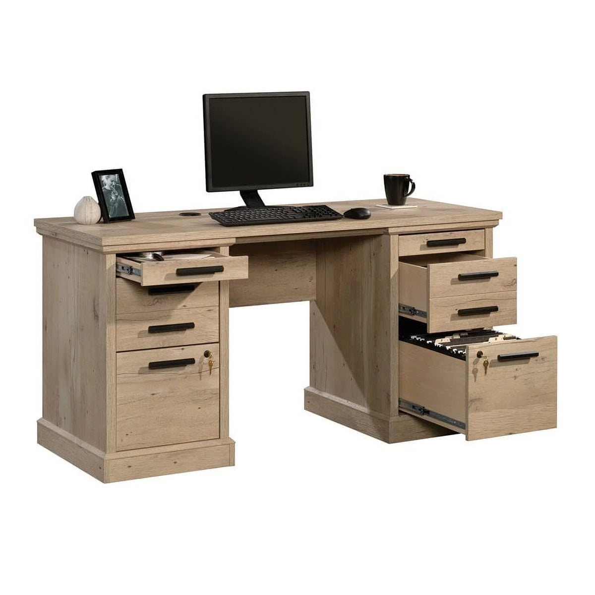 2-Piece Credenza Desk & Filing Cabinet Set M2847