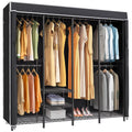 Black Metal Clothing Rack with Cover Z80058