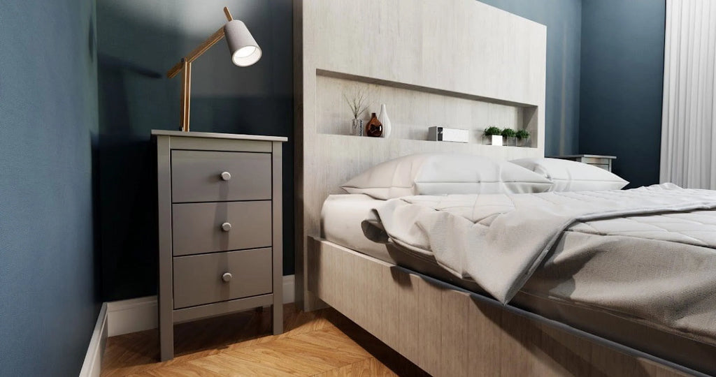 White 3 Drawer Extra Tall Nightstand S288713