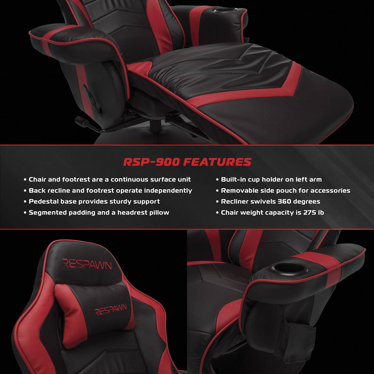 Racing Style Gaming Recliner Red A190765