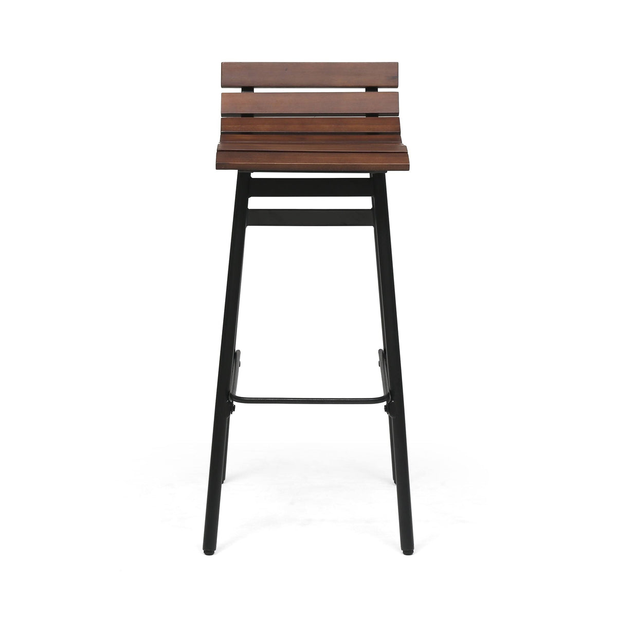 Set of 2 Wooden Barstool Dark Brown F97846