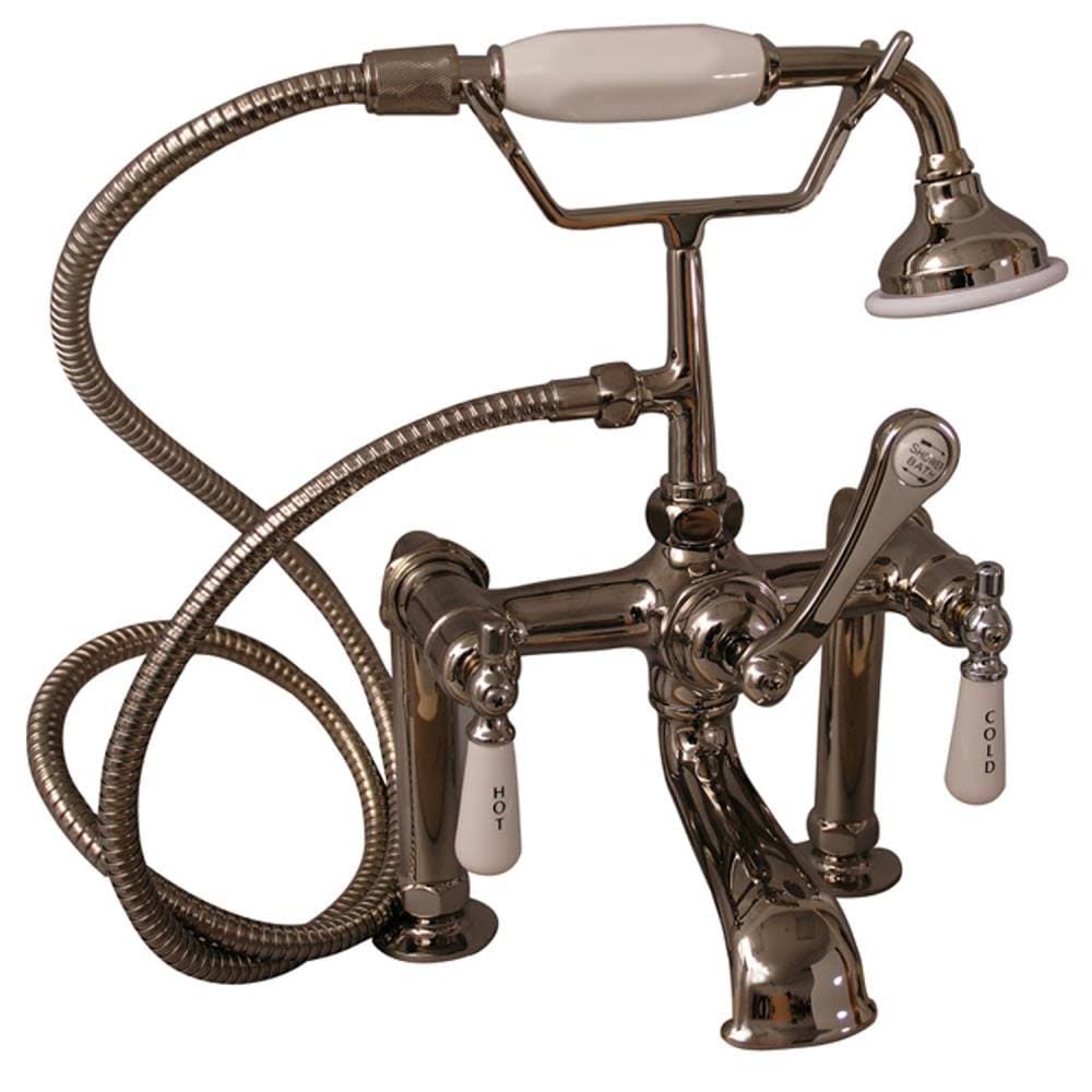 Polished Nickel Tub Rim-Mounted Faucet with Handshower U155