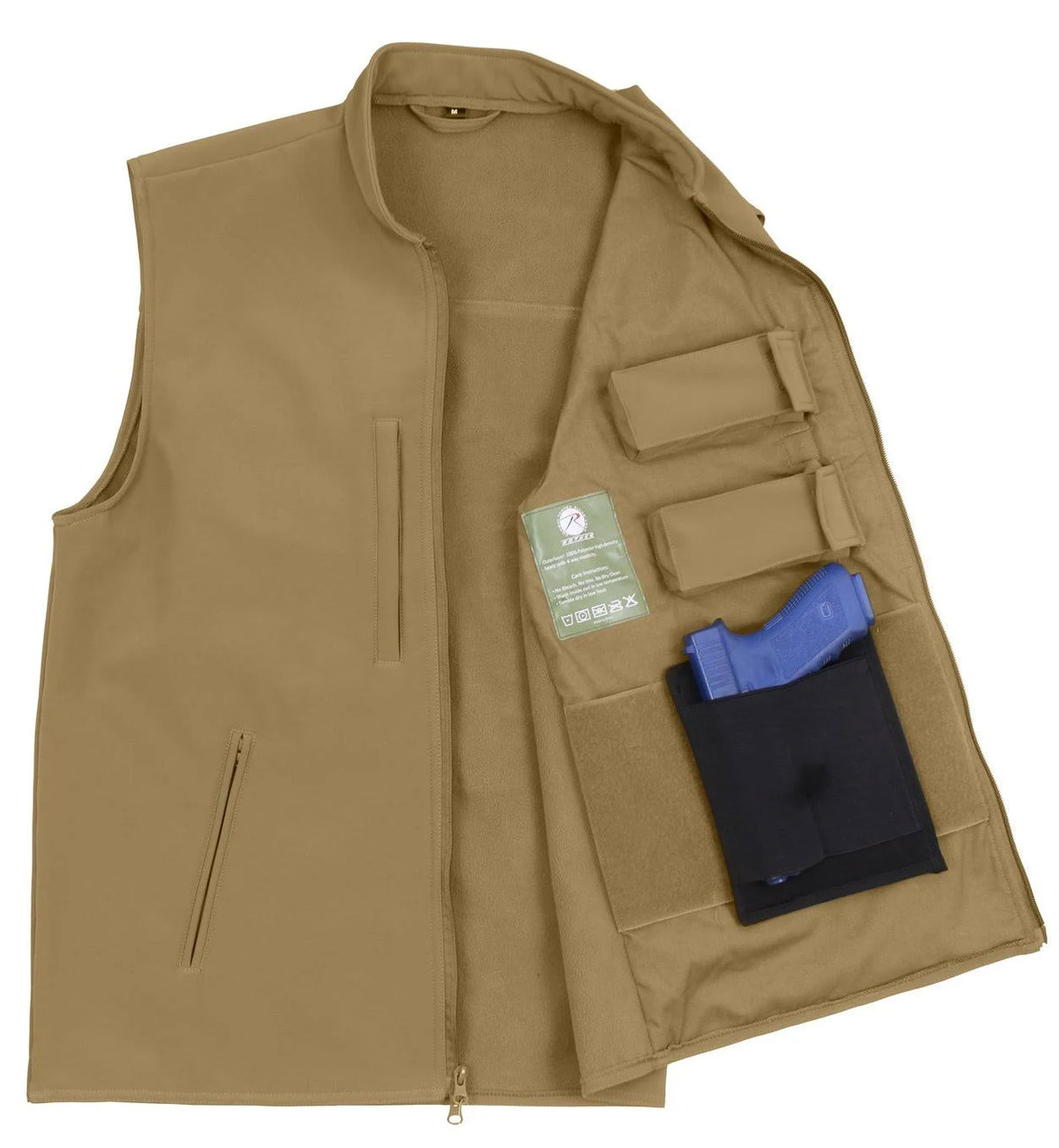 Olive Drab Concealed Carry Soft Shell Vest W5733