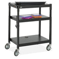 Black Steel Adjustable-Height Cart G69311