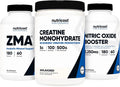 Creatine 500 Grams, Nitric Oxide 180 Capsules, and ZMA 180 Capsules V4272