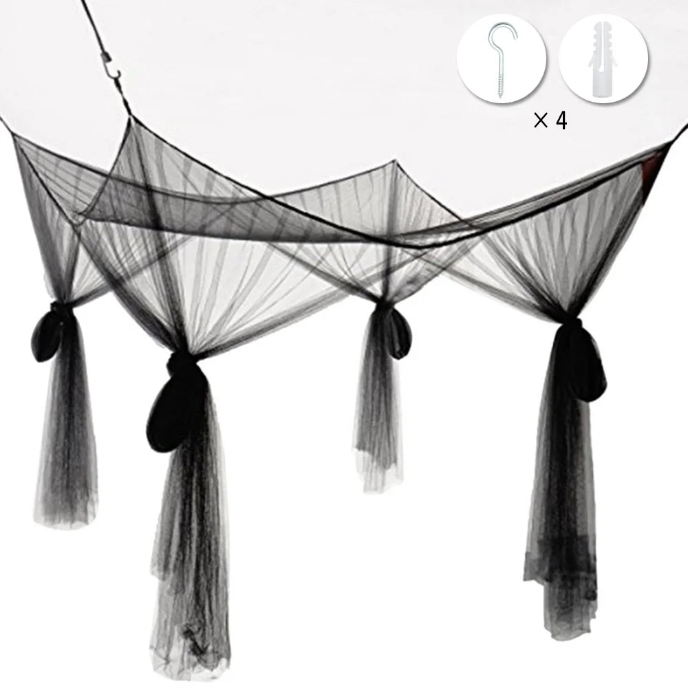 Black Mosquito Net Canopy for Double Beds M9113