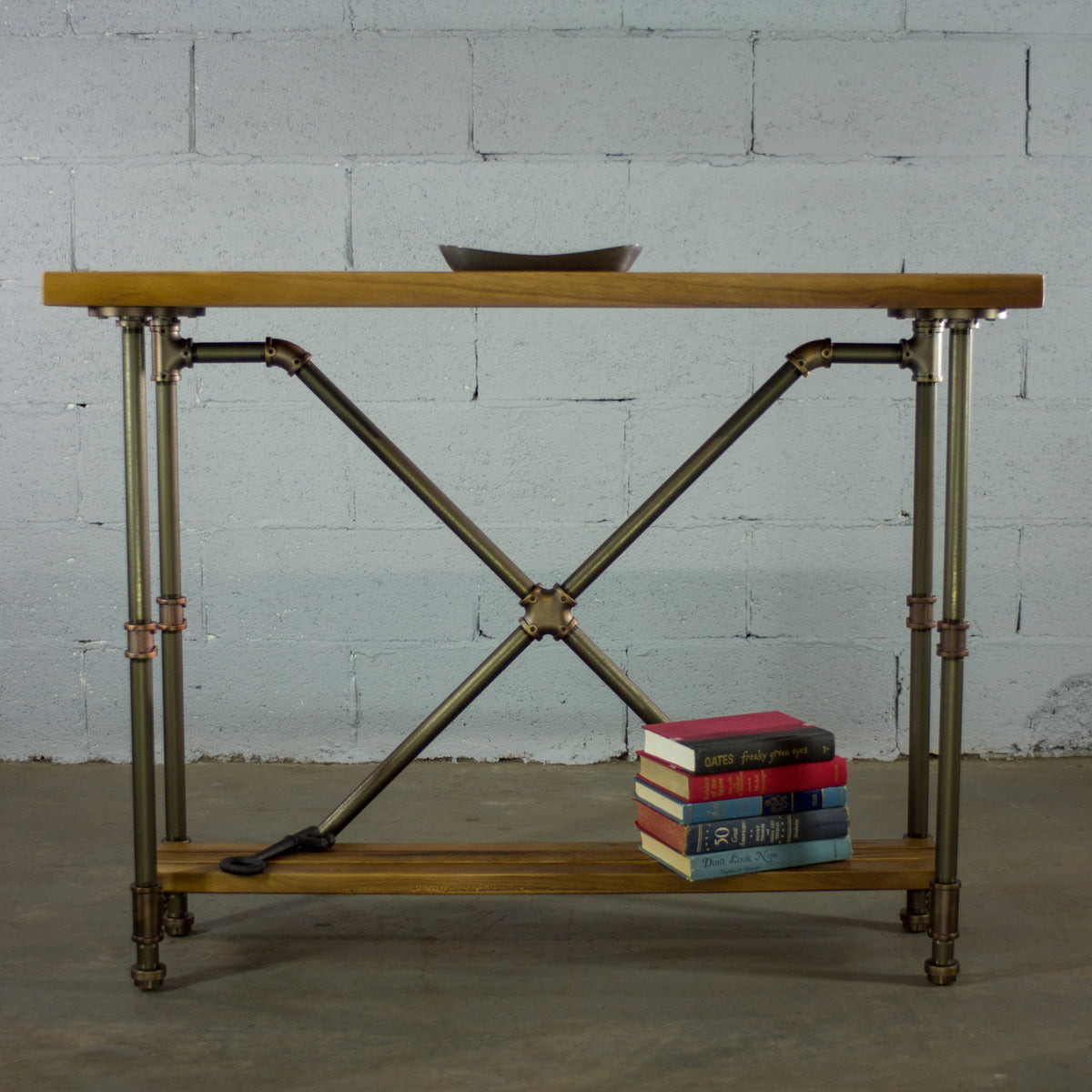 Bronze Industrial Console Table A331134