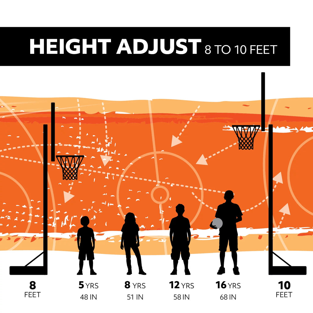 Adjustable Portable Basketball Hoop 48 inch Polycarbonate Z960500