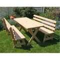 Cedar Cross Legged Picnic Table with 4 ft. Backed Benches I1781
