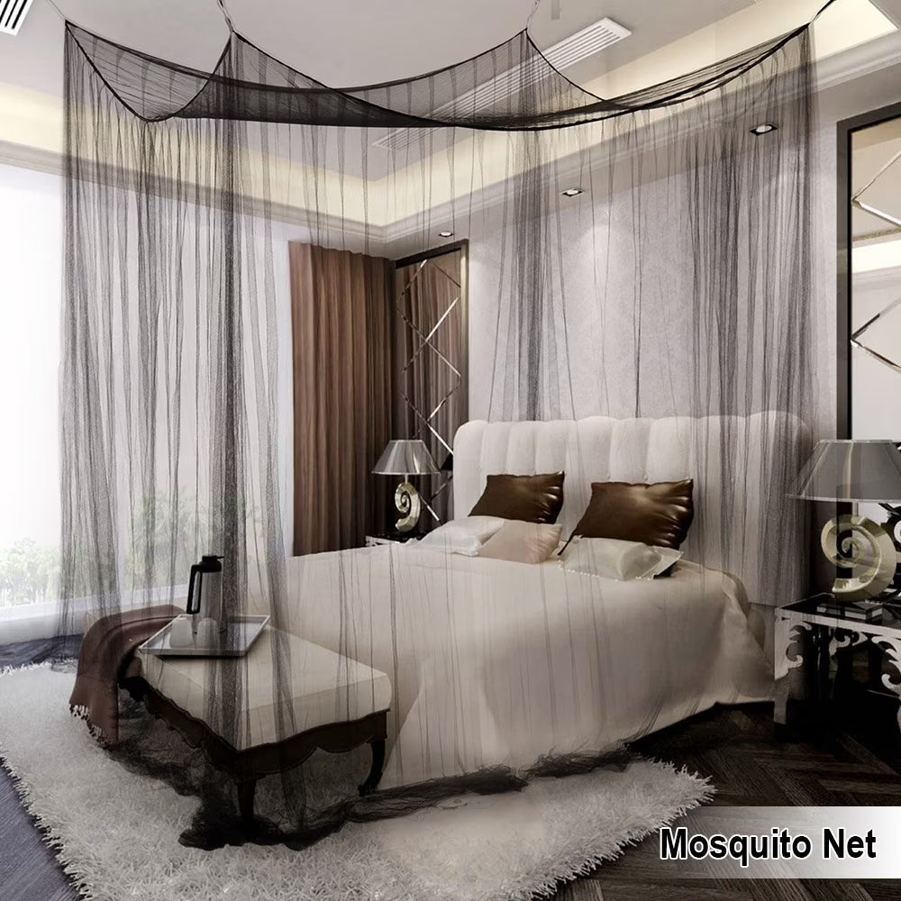 Black Mosquito Net Canopy for Double Beds M9113