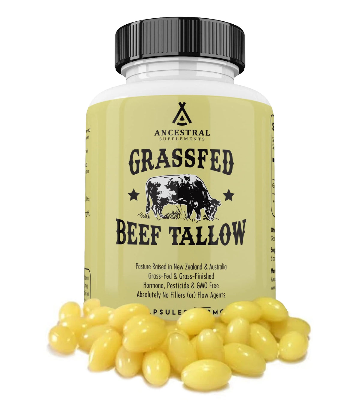 Grass Fed Beef Tallow 3000mg 180 Capsules Z478