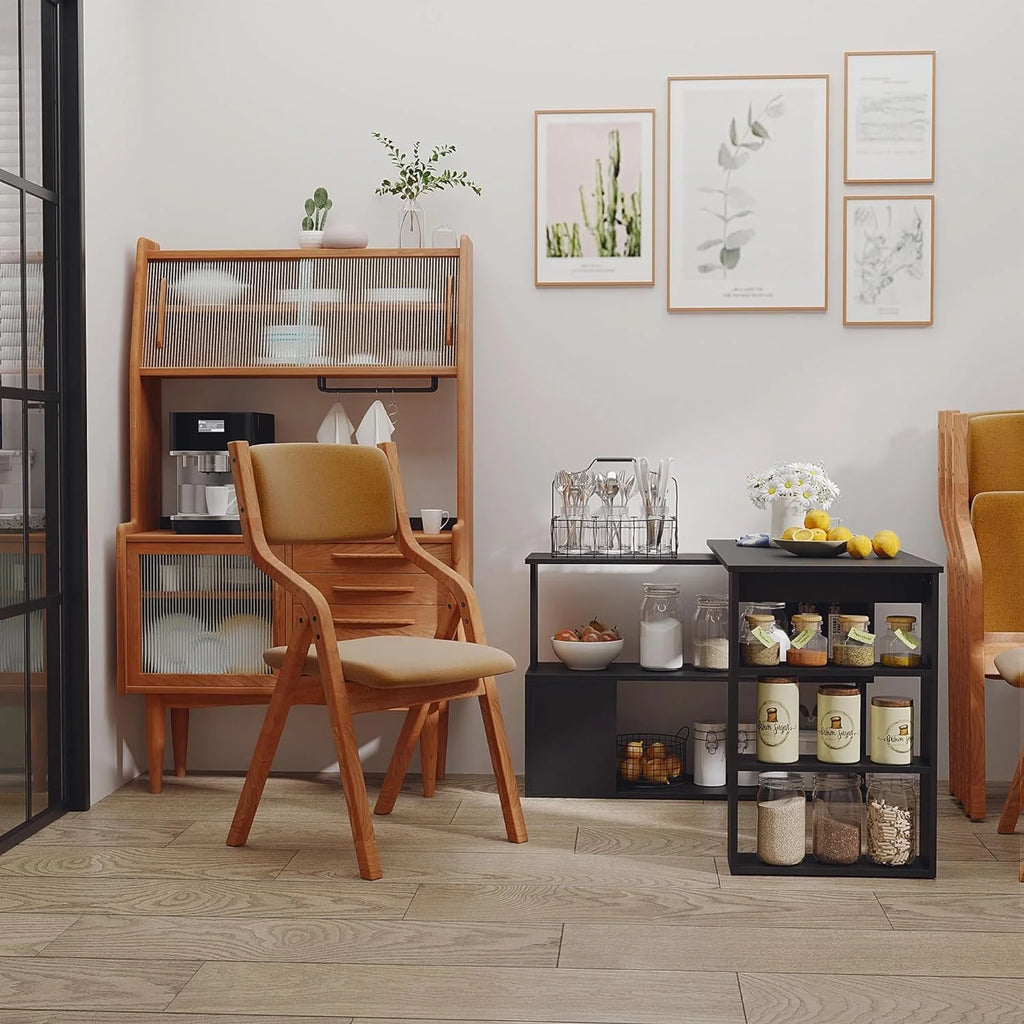 L Shaped Corner Desk with Storage Shelves, Black Z241