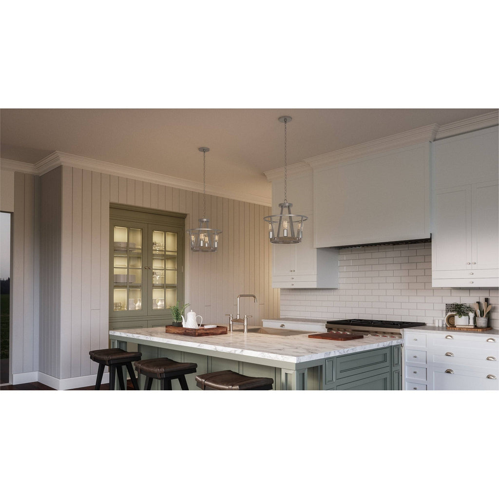 Four Light Pendant Grey Ash H582