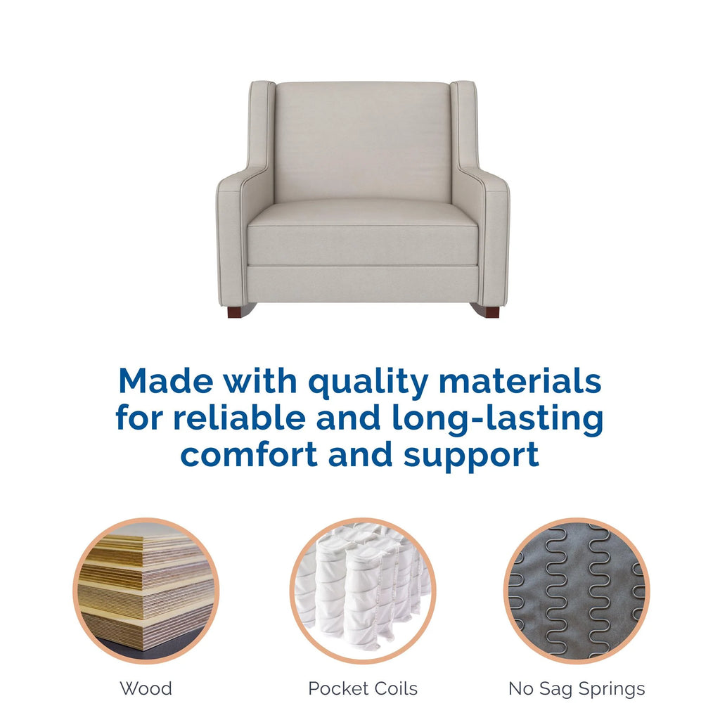 Beige Microfiber Double Rocker Chair X178107