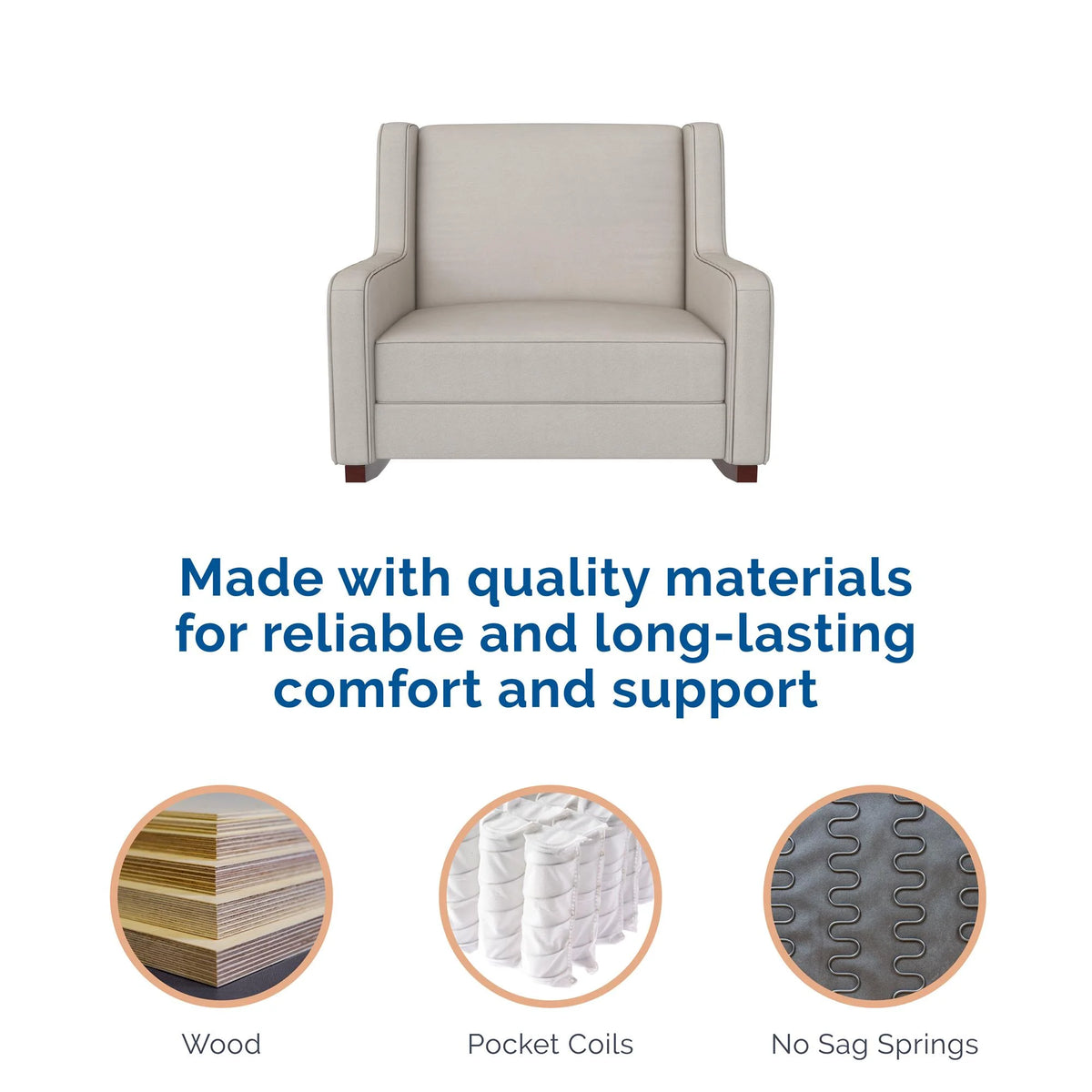 Beige Microfiber Double Rocker Chair X178107