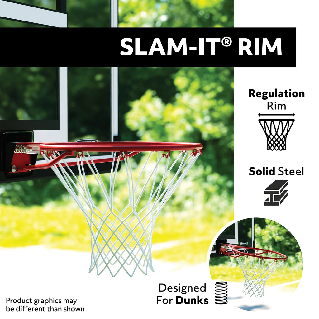 Adjustable Portable Basketball Hoop 48 inch Polycarbonate Z960500