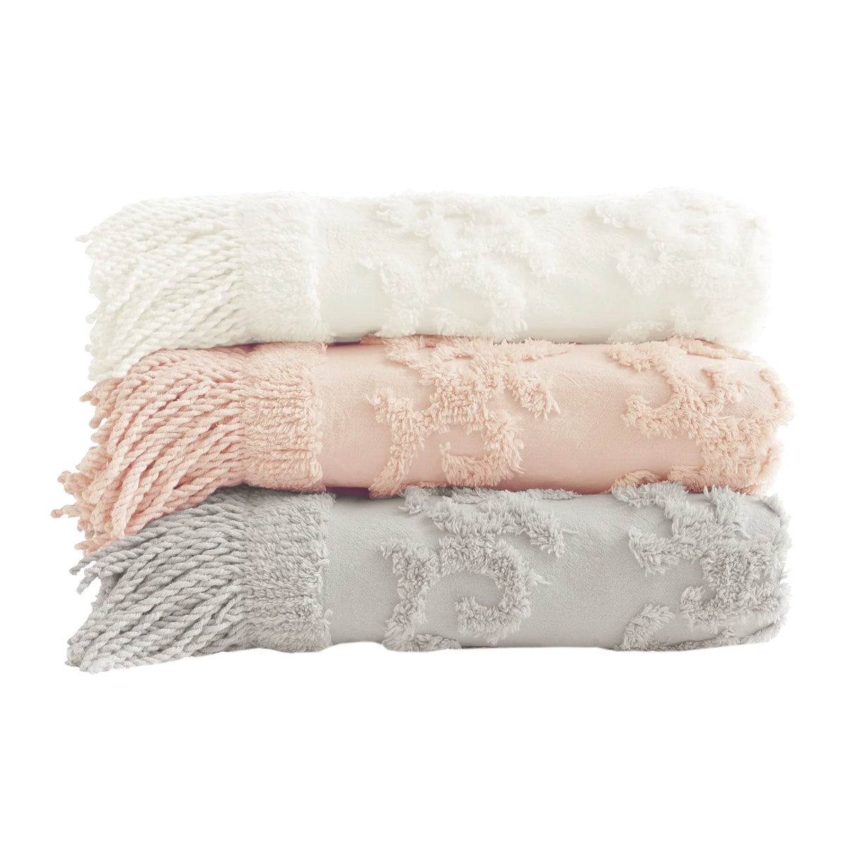 Off-White Chenille Tufted Throw, 50" x 60" A6928