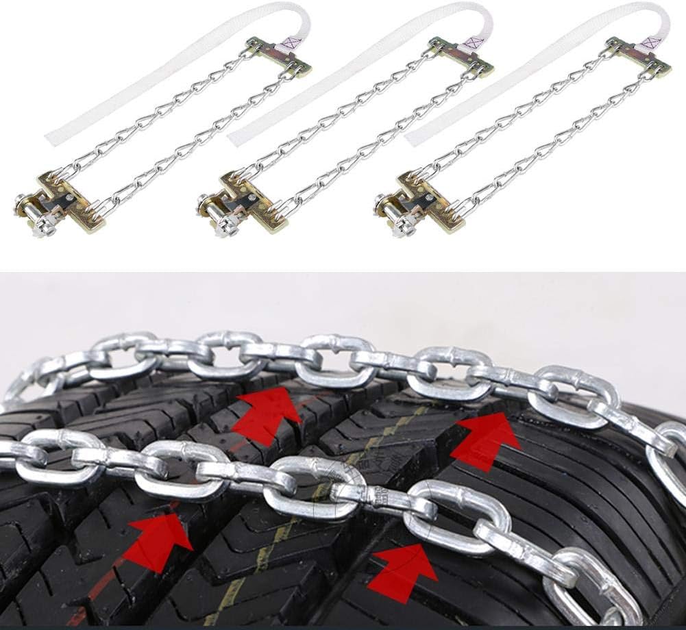 3pcs Clip-on Steel Tire Snow Chain (Large) J623969