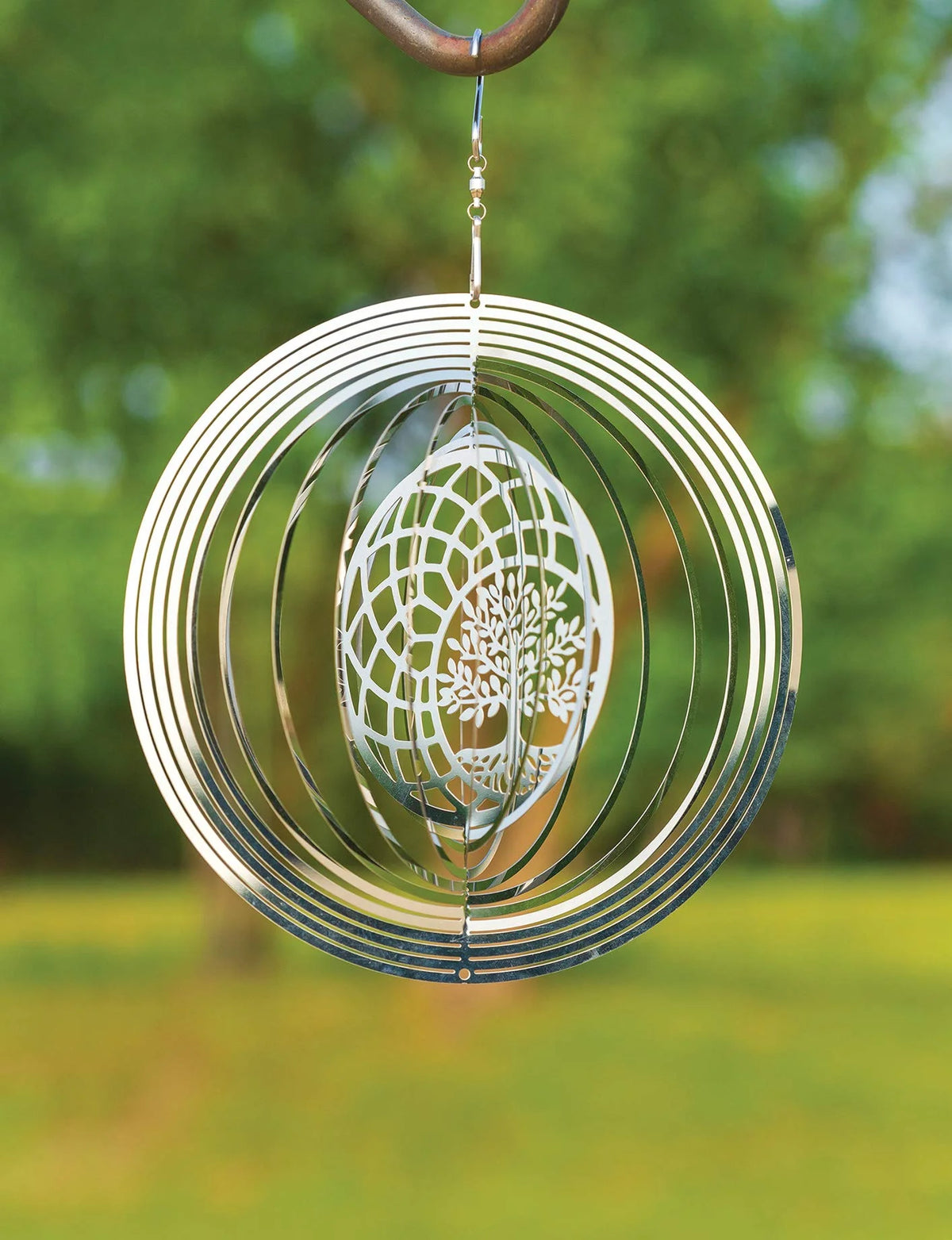 Tree of Life Dreamcatcher Kinetic Wind Spinner Outdoor Metal Hanging Spinners Large 3D Garden Art Wind Sculpture H66588