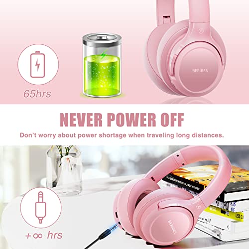 Bluetooth Headphones Over Ear, 65H Playtime, 6 EQ Music Modes, Wireless Headphones with Microphone, Foldable Lightweight Headsets, Deep Bass I77464