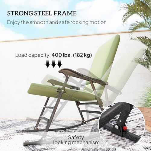 Oversized Folding Outdoor Rocking Chairs Set of 2 C7616