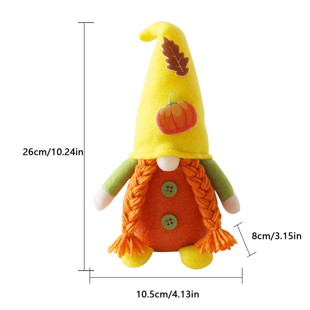 2 Pack Maple Leaf & Pumpkin Chef Gnomes Plush Dolls Scandinavian Tomte Nisse Dwarf Swedish Honey Bee Elf U3718