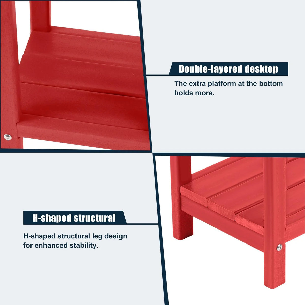 Black HDPE Adirondack Side Table D15890