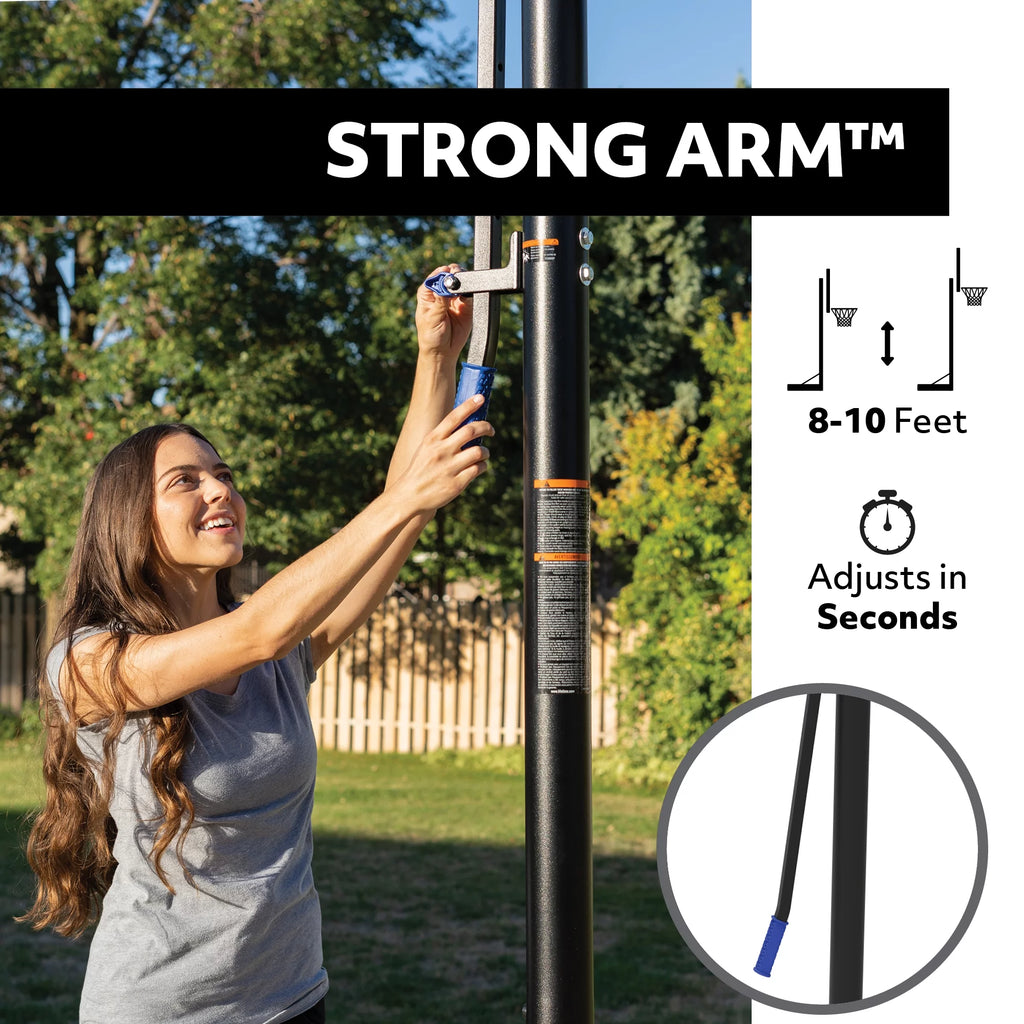 Adjustable Portable Basketball Hoop 48 inch Polycarbonate Z960500