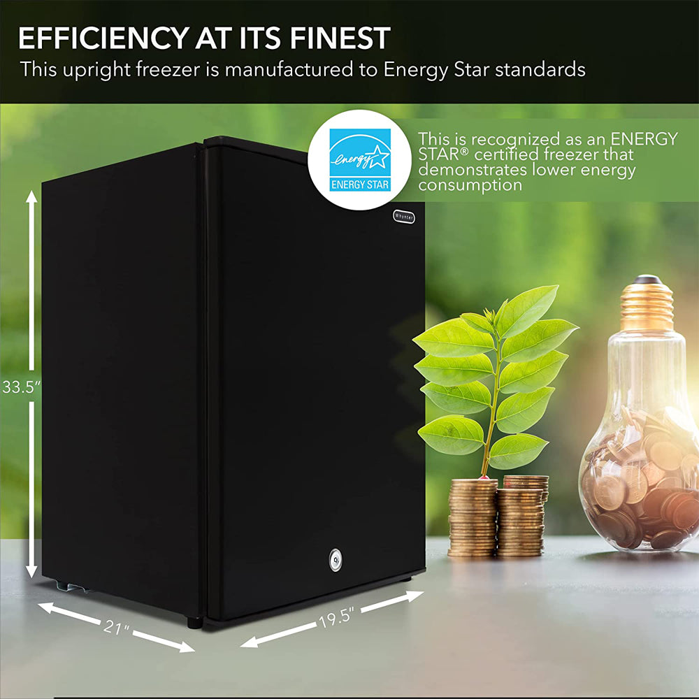3.0 Cubic Feet Upright Freezer with Lock Black U405347