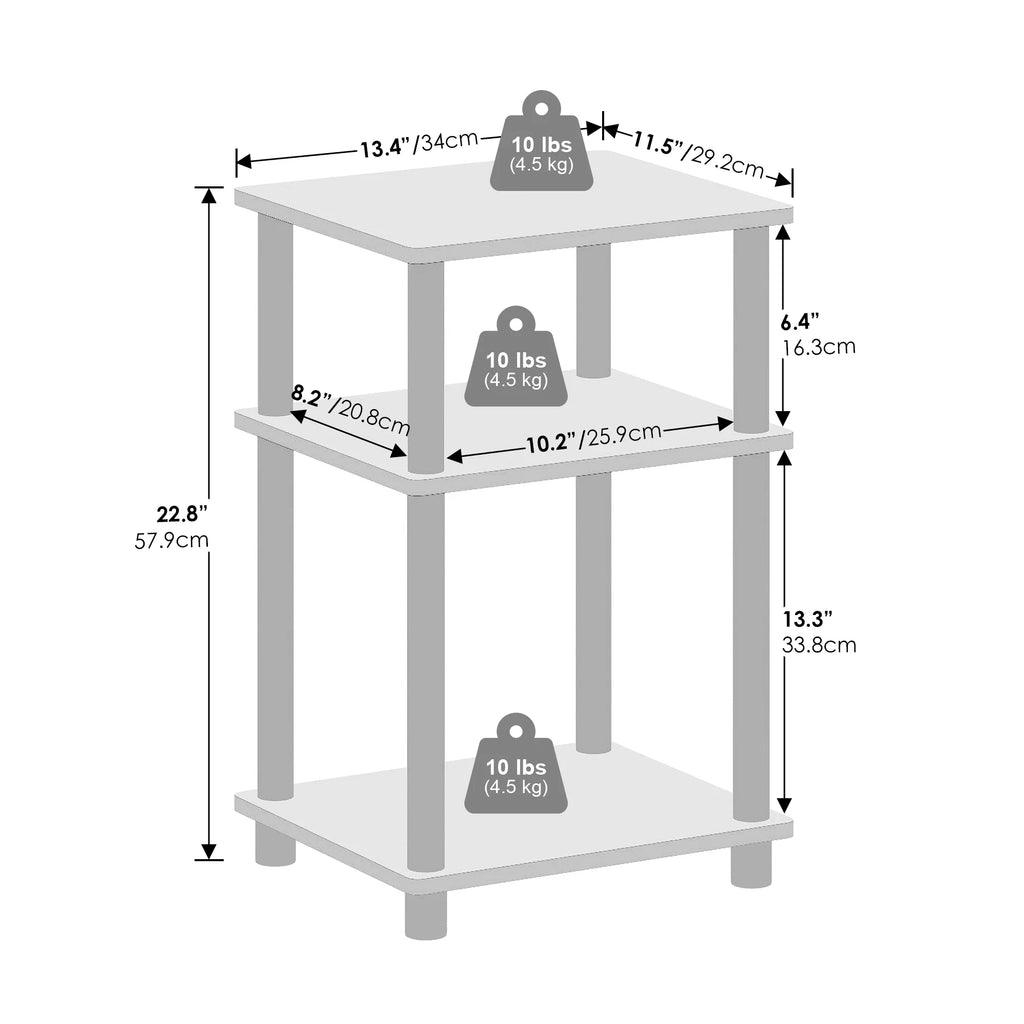 3-Tier Open Storage Nightstand Y459223