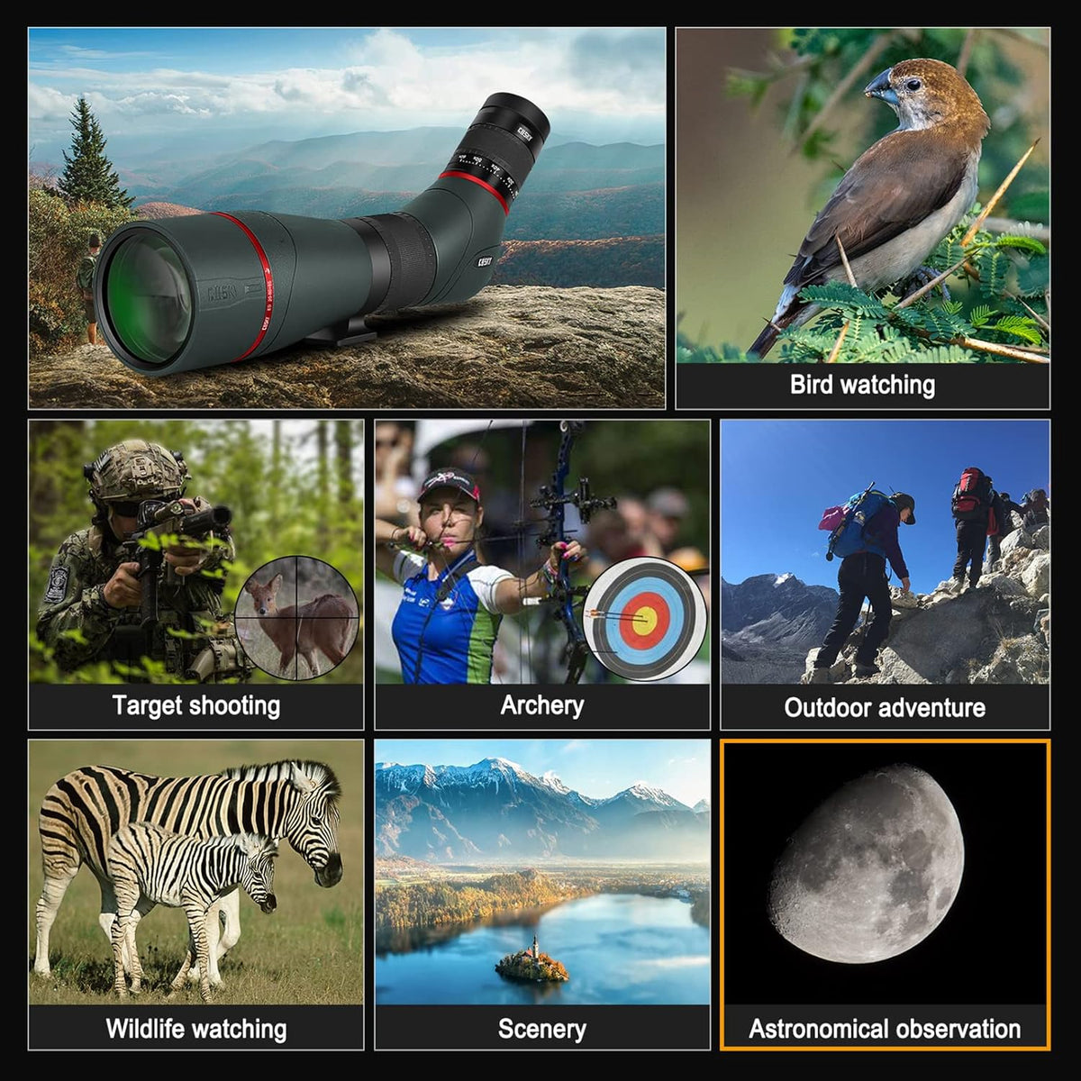 20-60x85mm ED Spotting Scope with Smartphone Adapter V145
