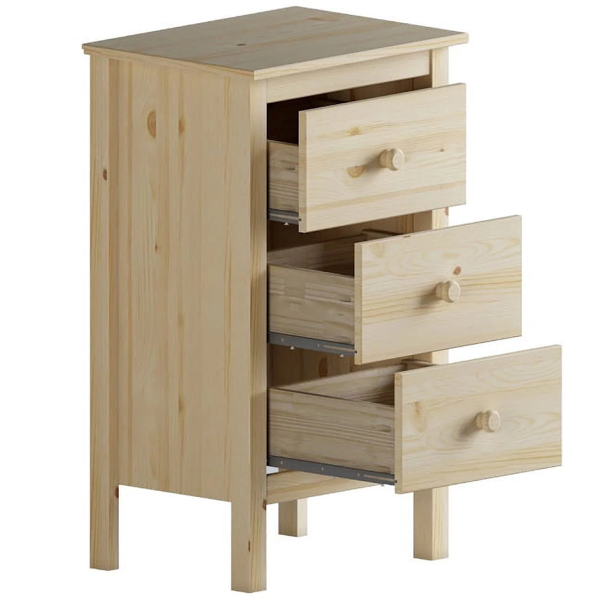White 3 Drawer Extra Tall Nightstand S288713