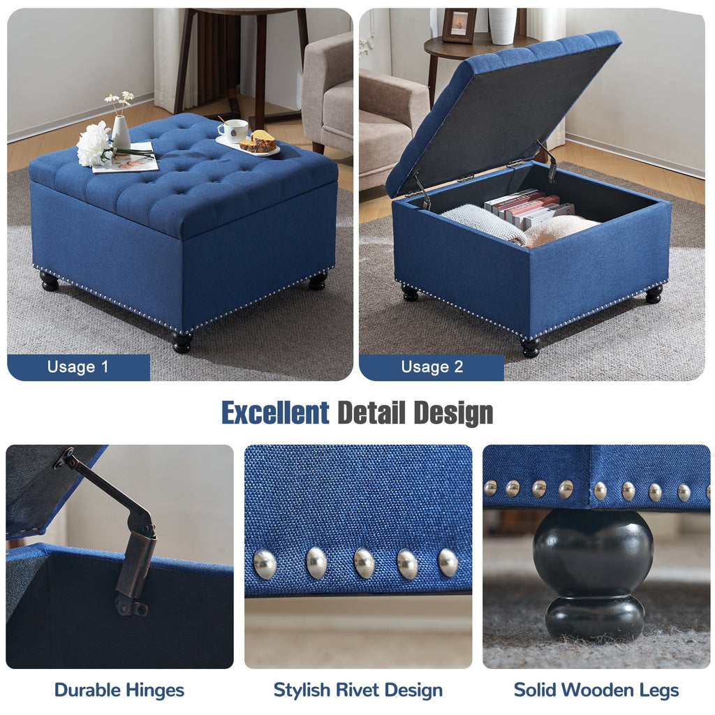 Large Upholstered Storage Ottoman Q718715
