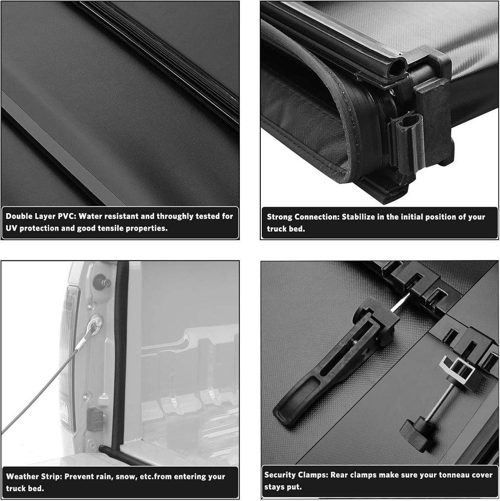 Soft Quad Fold Truck Bed Tonneau Cover for 5.5 ft Bed A195