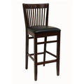 Cherry Frame Black Vinyl Seat Wood Barstool O9913