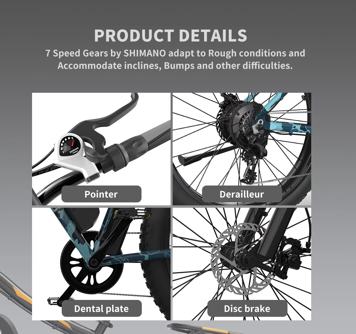 750W 48V 13AH Fat Tire Electric Mountain Bike J52560
