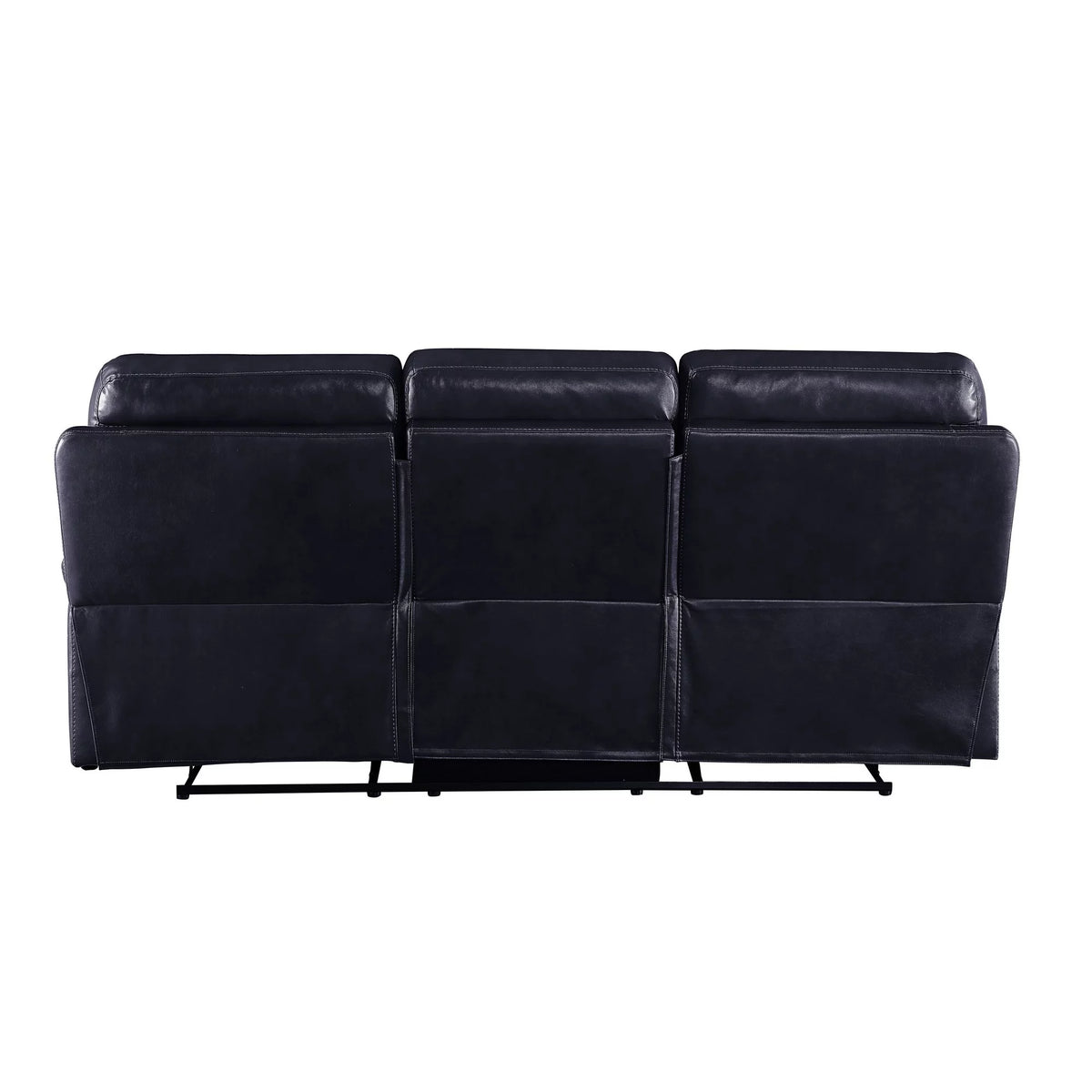 Navy Blue Leatherette Tufted Motion Sofa B299