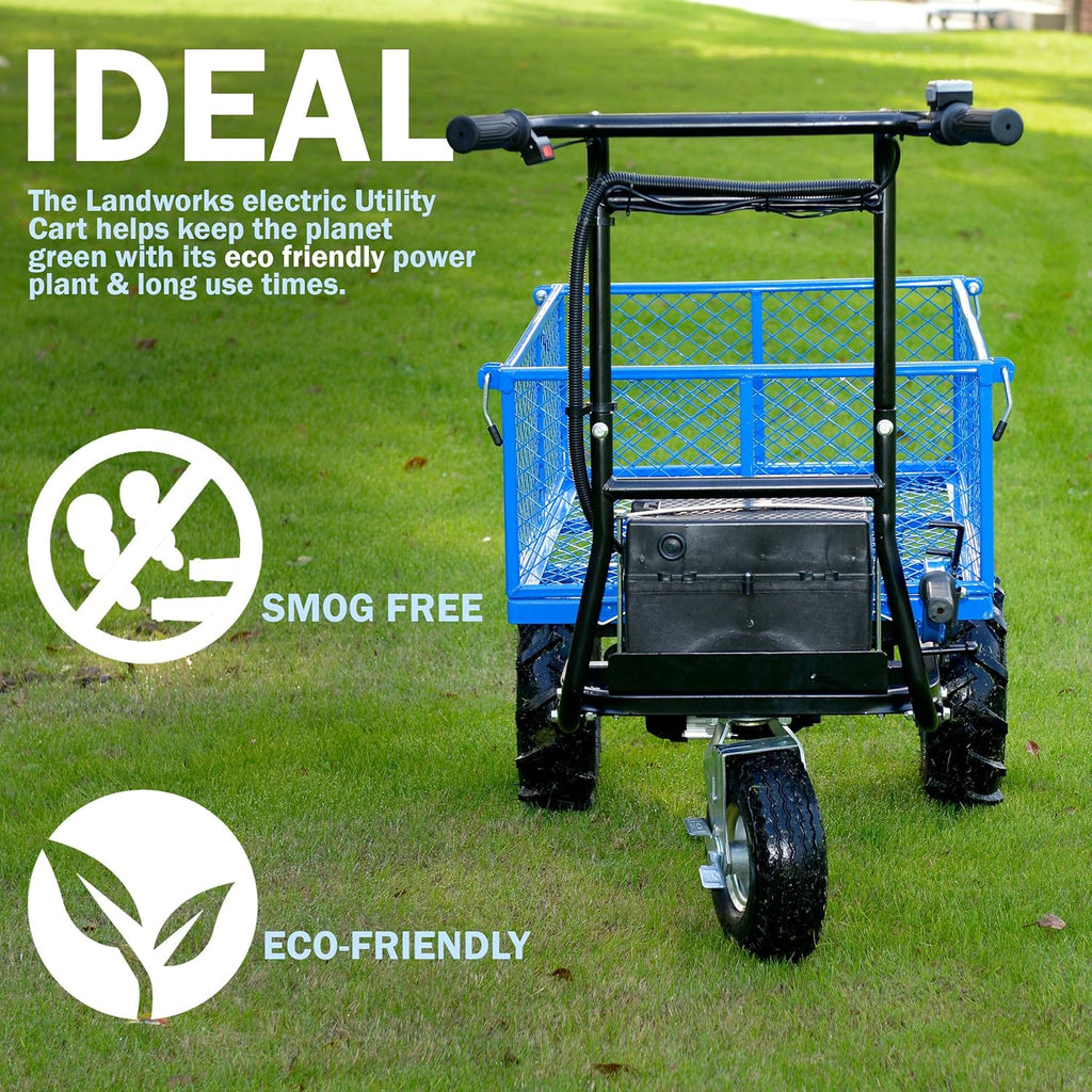 Electric Utility Cart Hand Truck 500W Battery Driven Max 500Lbs Load U104814