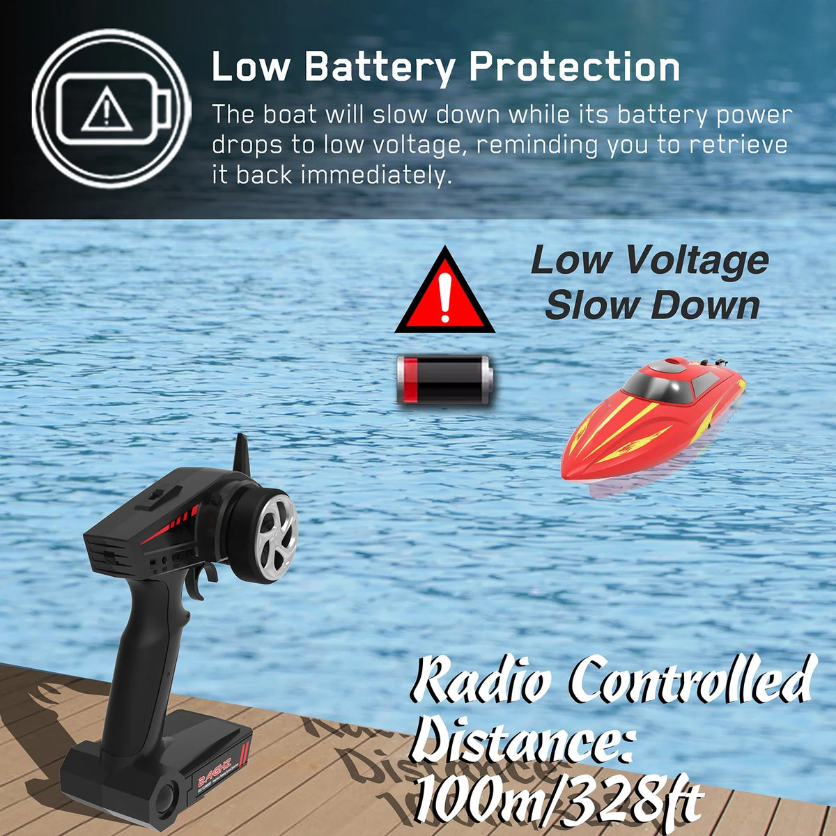 Remote Control Boat 30kmh High Speed 2.4GHz L283662