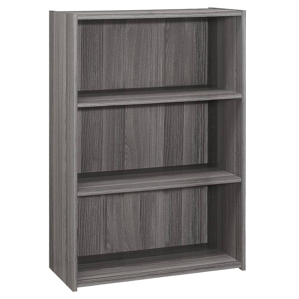 Grey Composite Bookcase with 3 Shelves T1825