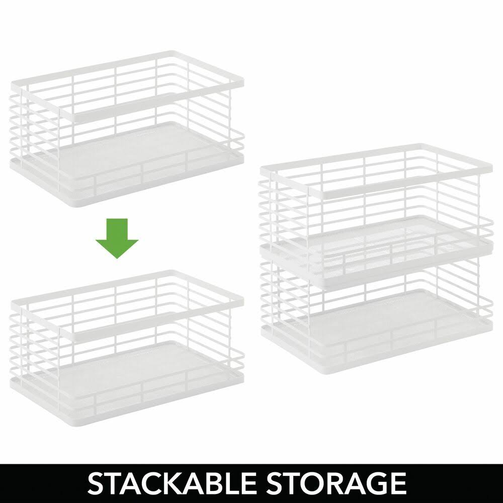 2 Pack Matte White Metal Wire Kitchen Cabinets P148784