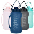 64 oz Half Gallon 2L Water Bottle with Straw Spout and Carrying Handle B249