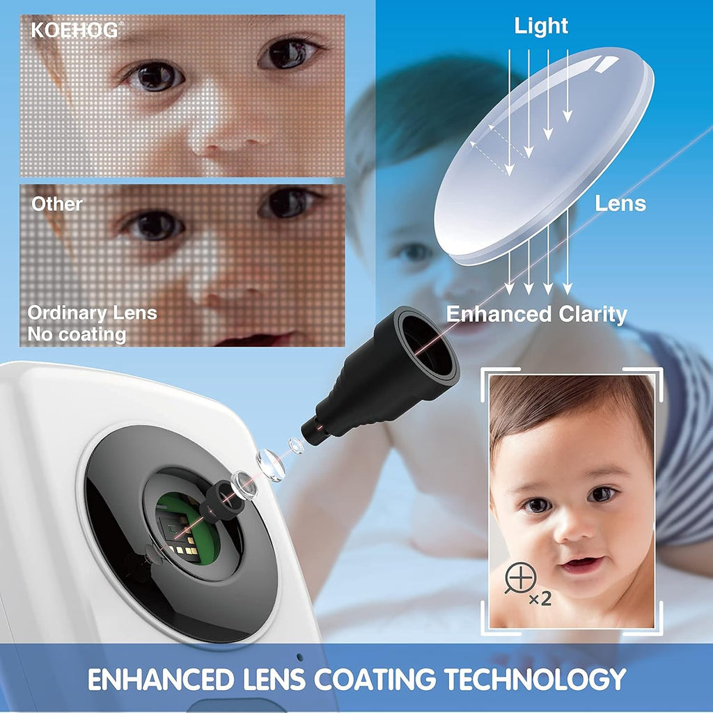 Baby Monitor w/ 2 Cam, 1000ft Range, Auto Night Vision Cam H275