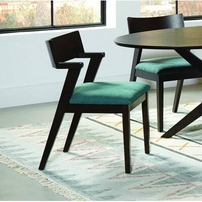 Teal Fabric King Louis Back Arm Chair T557